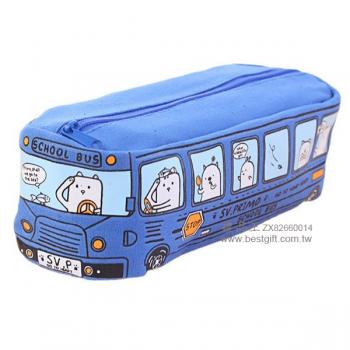 公車巴士造型帆布筆袋