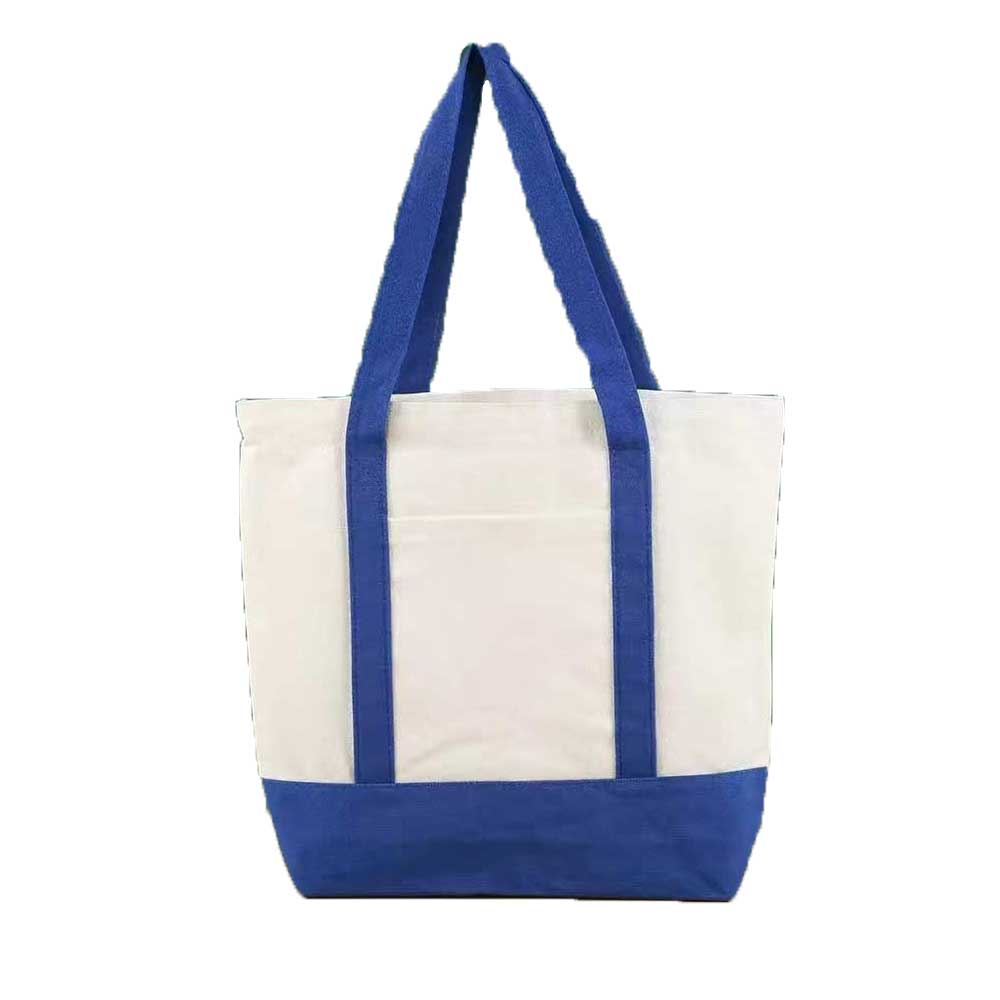 雙色拼接無側有底帆布袋